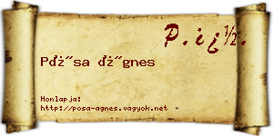 Pósa Ágnes névjegykártya